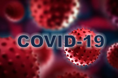 Grip kolajı COVID-19 virüs hücreleri mikroskop altında kanda