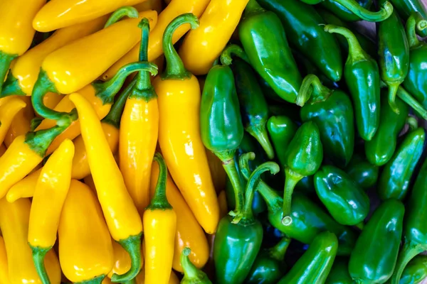 Yellow hot peppers closeup — Stok Foto