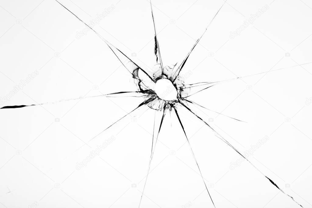 Broken glass texture with hole in center