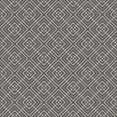 Gri arka plan üzerinde farklı geometrik şekillerle dekoratif seamless modeli.