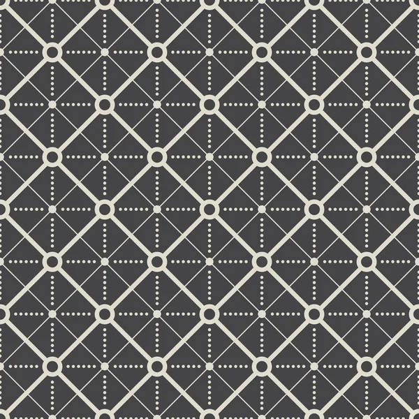 Dekorativa sömlösa mönster med olika geometriska former på grå bakgrund. — Stock vektor