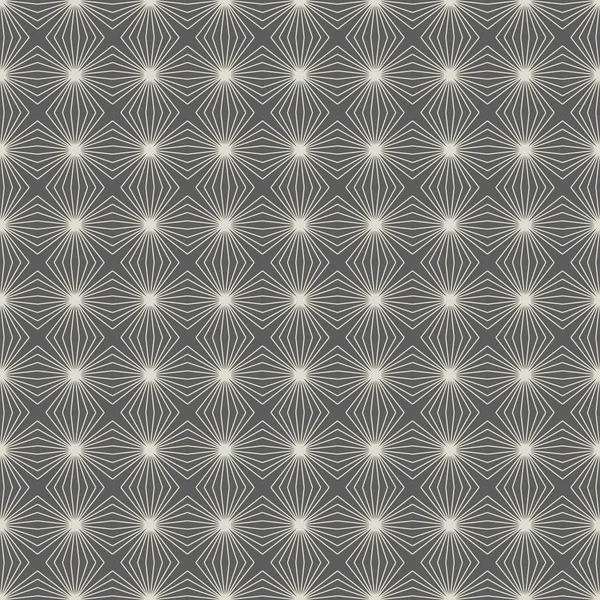 Decorative seamless pattern with different geometric shapes on grey background. — Stock Vector