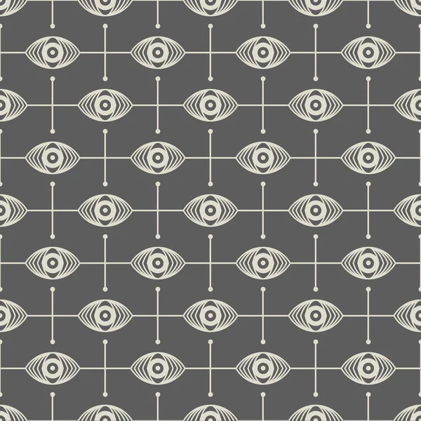 Modello decorativo senza cuciture con diverse forme geometriche su sfondo grigio . — Vettoriale Stock