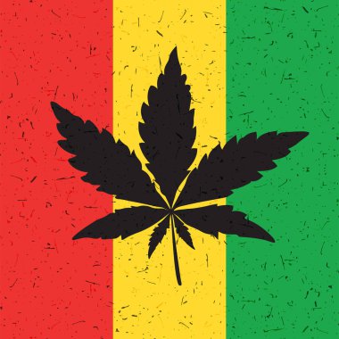 Kenevir yaprak grunge rastafarian bayrağı.