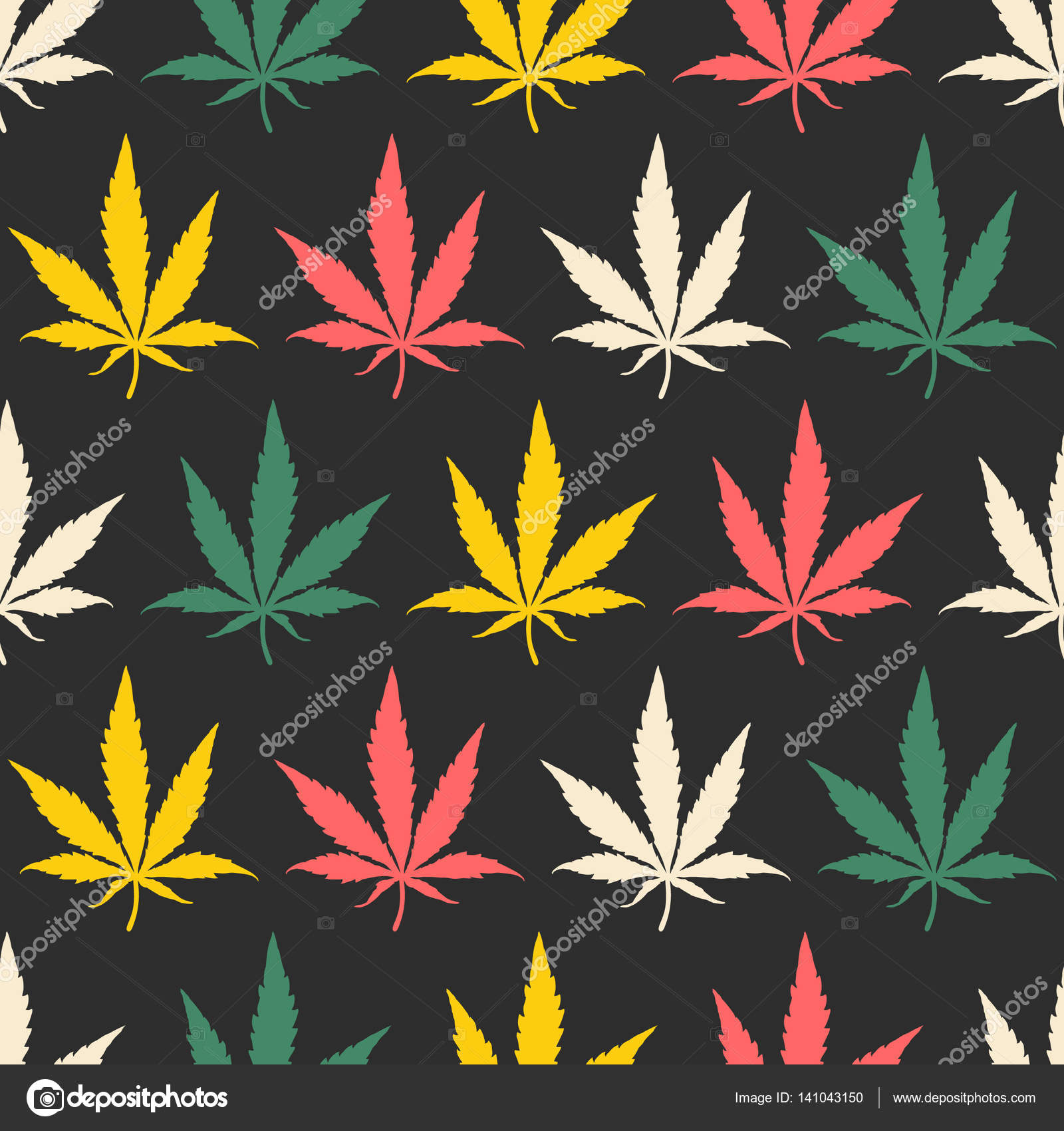 colorful cannabis leaves on