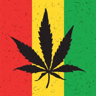 Siyah esrar yaprak rastafarian bayrağı. 