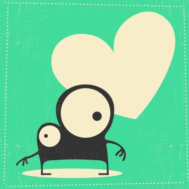 Duygu ve aqia yeşil zemin üzerine sohbet bulut ile komik siyah canavar, 