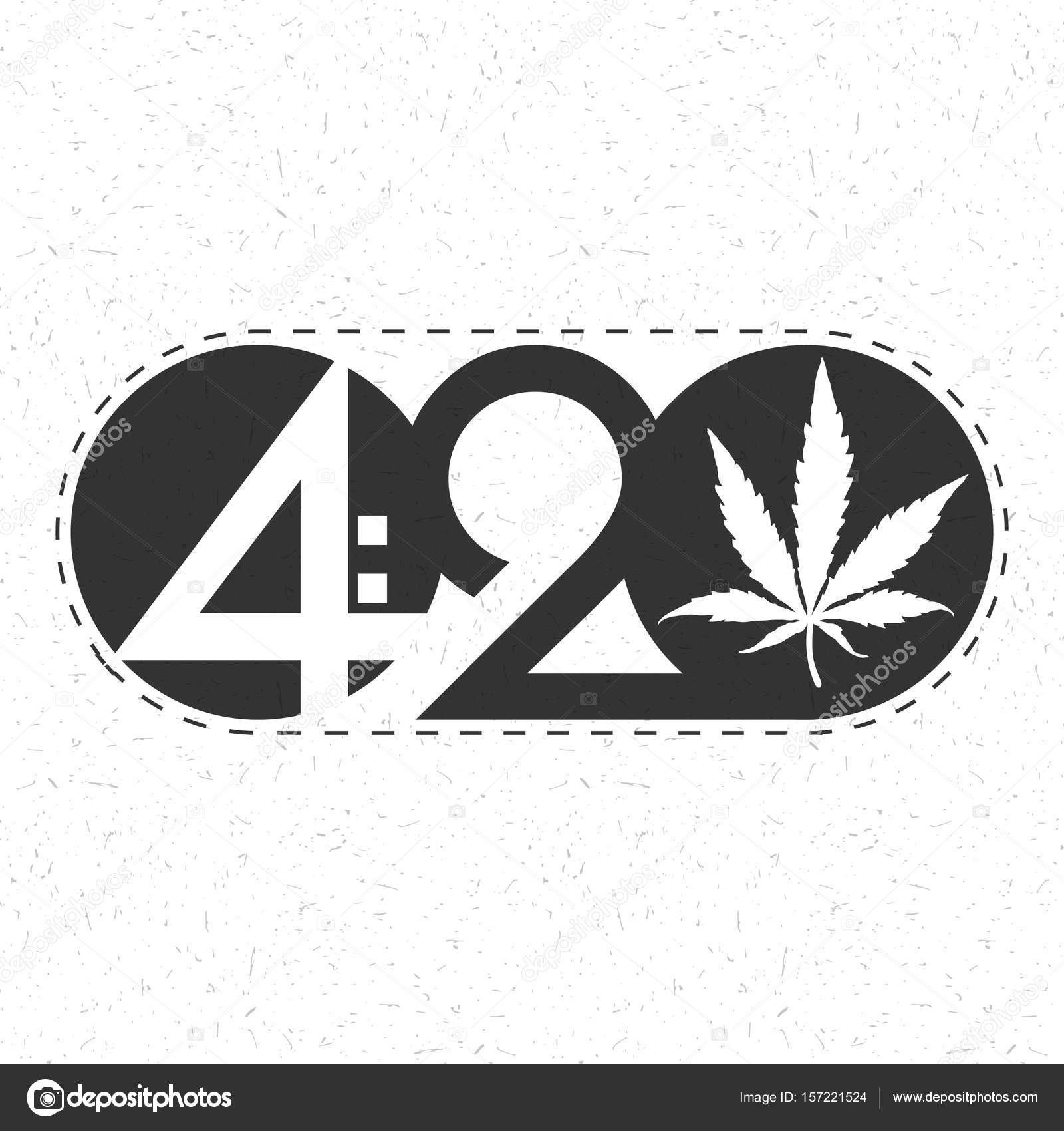 Texto 420 con hoja de cannabis dentro del círculo sobre fondo grunge .  Vector de stock #157221524 de ©aleabievsasha, image size:963x1024