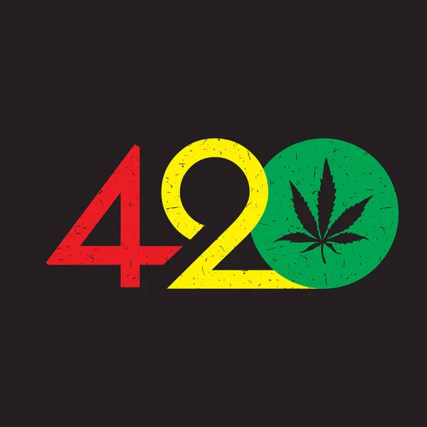 Metin 420 grunge arka planda daireye içinde esrar yaprak rengi.