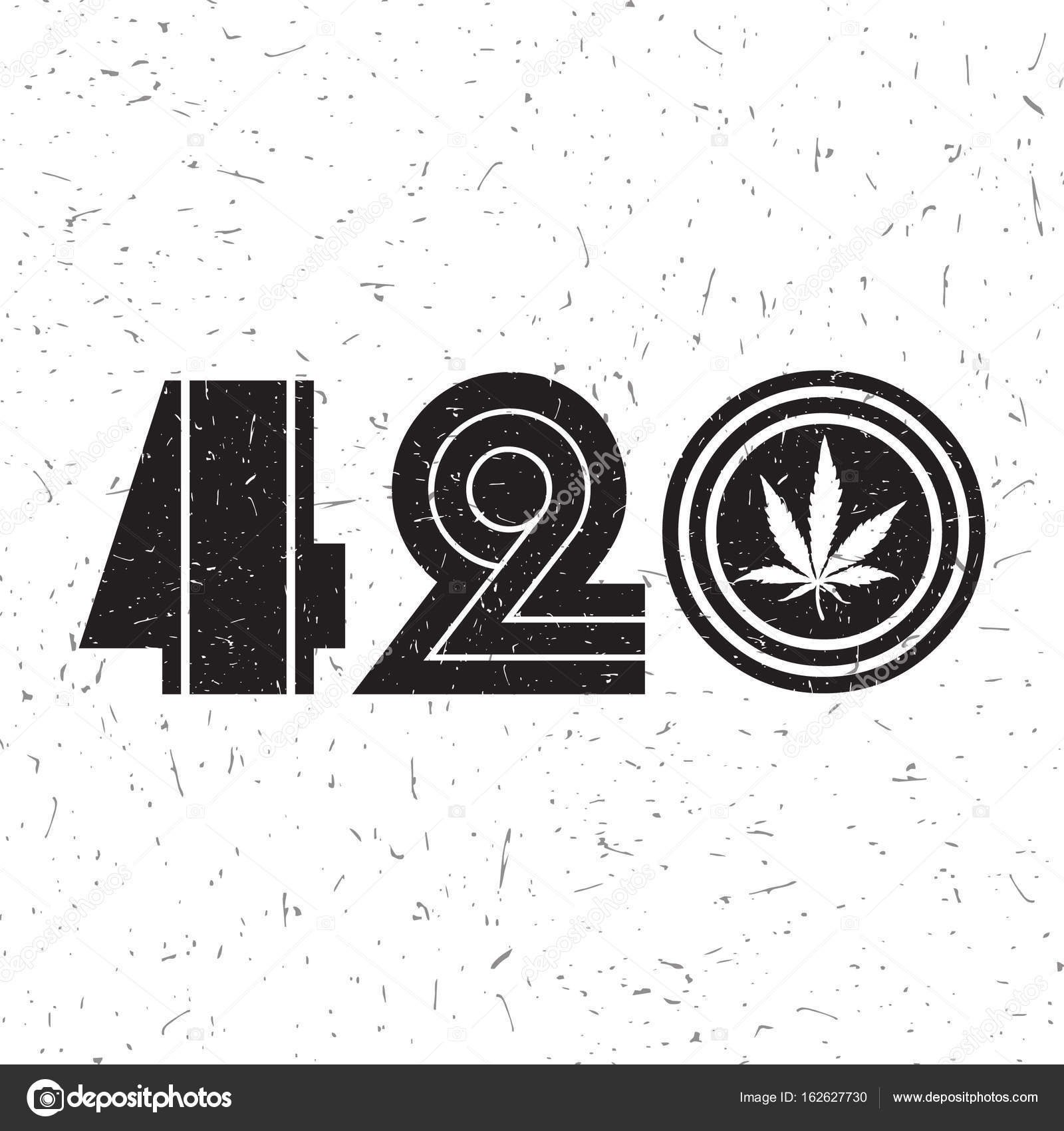 Texto 420 con hoja de cannabis en tiras de color y formas grunge . Vector  de stock #162627730 de ©aleabievsasha, image size:963x1024
