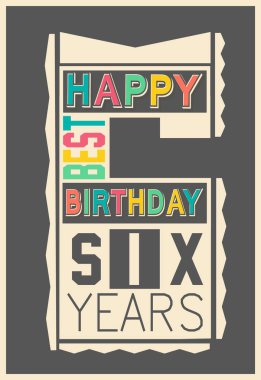 Retro yazı tipi siyah arka plan üzerine şık Happy birthday hediye kart. 