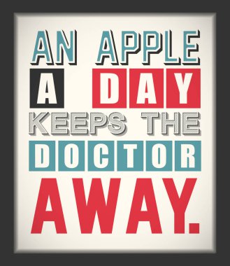 Bir elma bir gün uzak doktor tutar. İlham motivasyonel teklif.