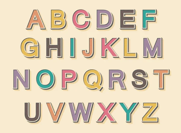 Snygg vintage alfabetet. vektorillustration — Stock vektor