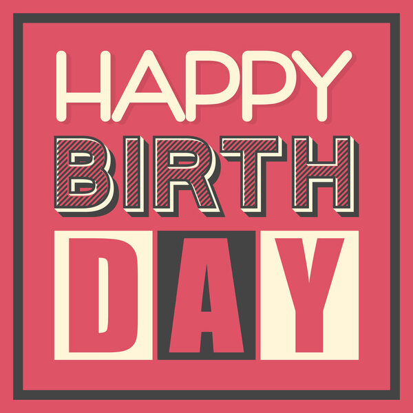 Винтажный цвет С днем рождения подарок плакат
. 