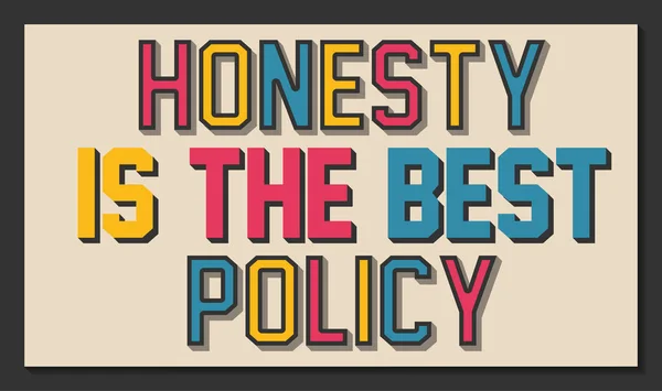 L'onestà è la politica migliore. Citazione motivazionale ispiratrice . — Vettoriale Stock