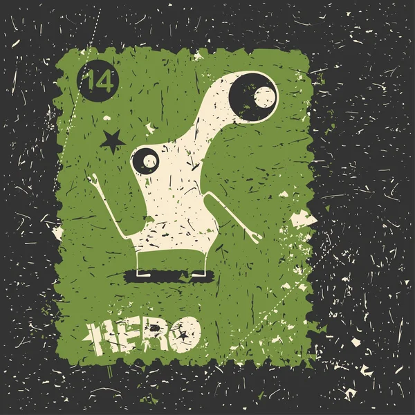 Grunge şekillerle komik canavar.