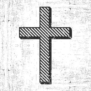 Çapraz siyah üzerinde beyaz izole grunge şekillerle