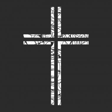 Siyah grunge arka plan üzerinde çapraz beyaz