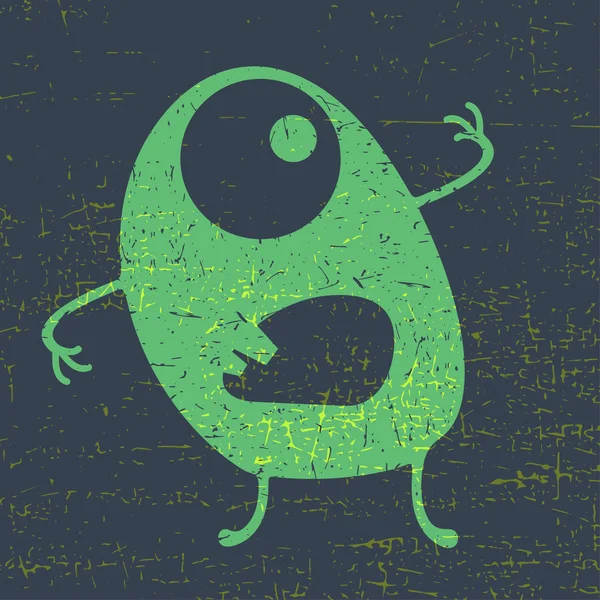 Funny monster met grunge vormen. — Stockvector