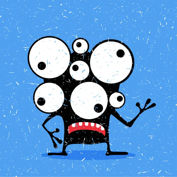 Grunge şekillerle komik canavar. 