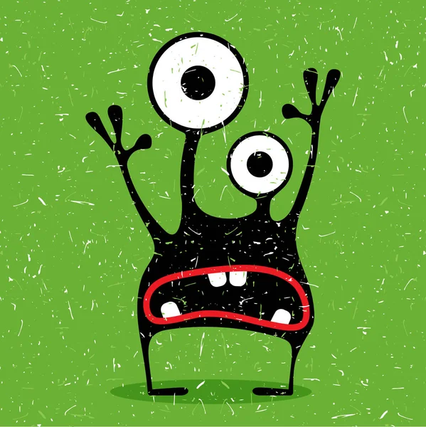 Funny monster with grunge shapes. — Stock Vector