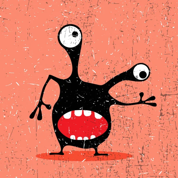 Grunge şekillerle komik canavar. 