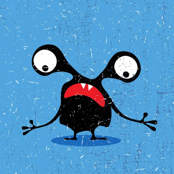 Grunge şekillerle komik canavar. 