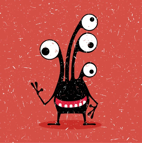 Funny monster met grunge vormen. — Stockvector