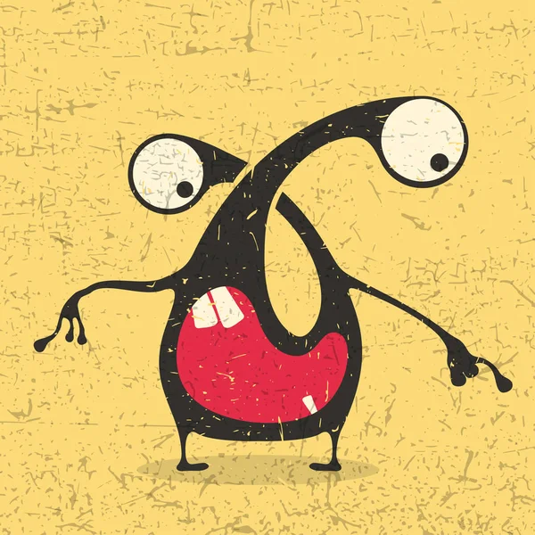 Grunge şekillerle komik canavar. 