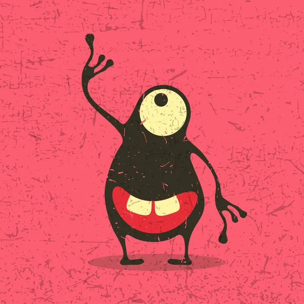 Grunge şekillerle komik canavar. 