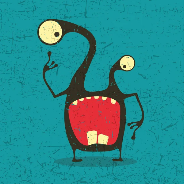 Funny monster with grunge shapes. — Stock Vector