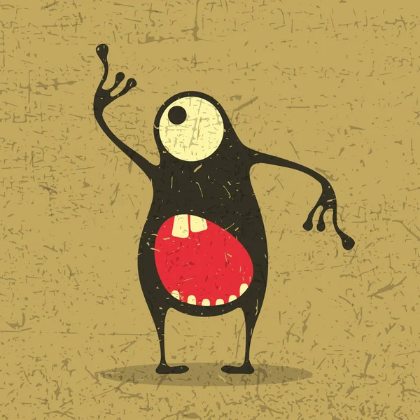 Grunge şekillerle komik canavar. 