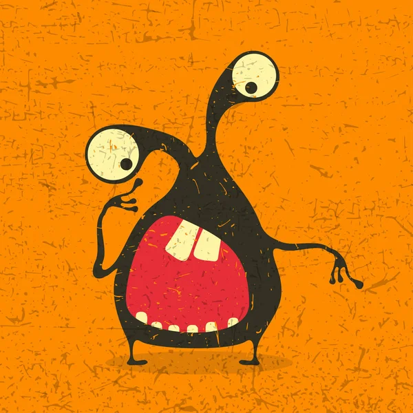 Grunge şekillerle komik canavar. 