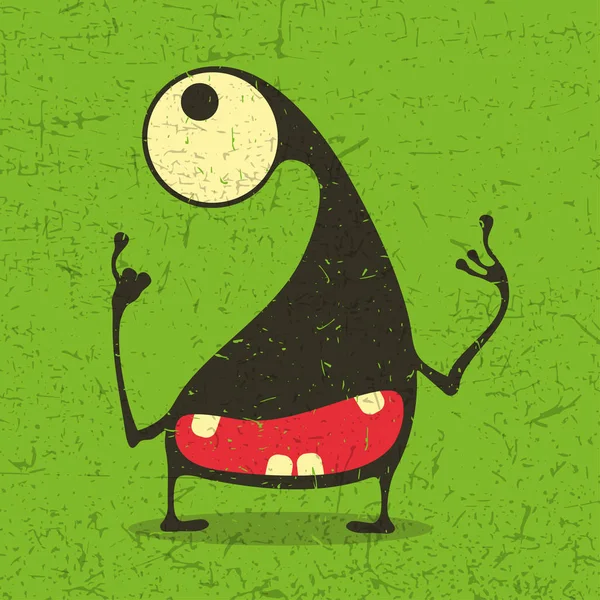 Grunge şekillerle komik canavar. 