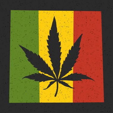 Kenevir yaprak grunge rastafarian bayrağı. 