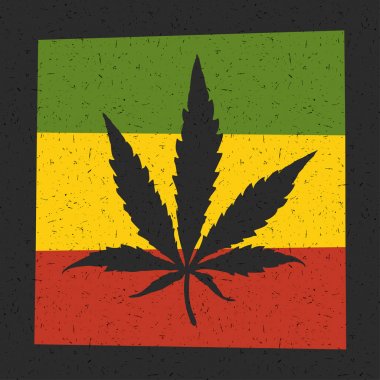 Kenevir yaprak grunge rastafarian bayrağı. 
