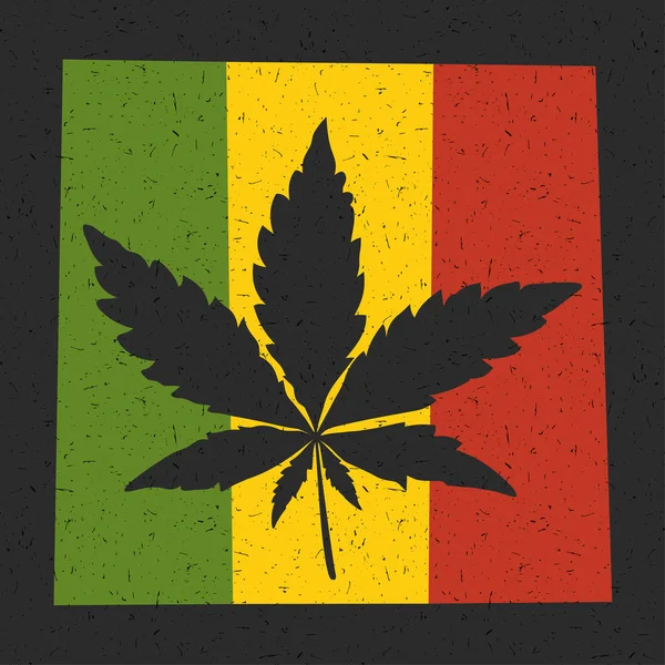 Konopi indyjskich liść nieczysty Rastafarianin flagę. — Wektor stockowy