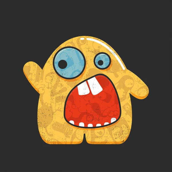Cute monster on black background Stock Vector