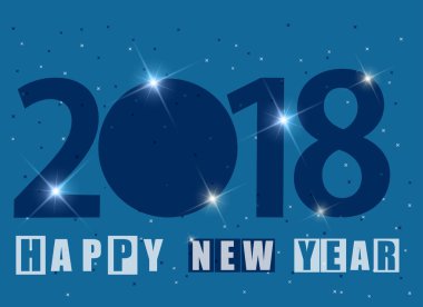 Mutlu yeni yıl 2018. Tebrik kartı 