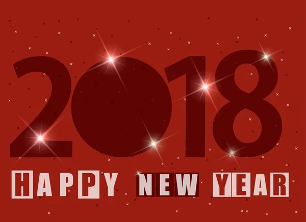 Feliz Año Nuevo 2018 Tarjeta Felicitación — Vector de stock