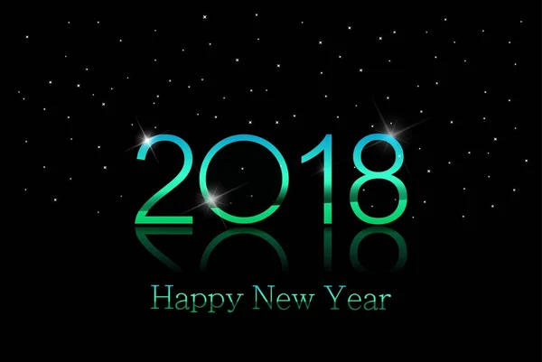2018 Feliz Año Nuevo Fondo Con Texto Color Copos Nieve — Vector de stock