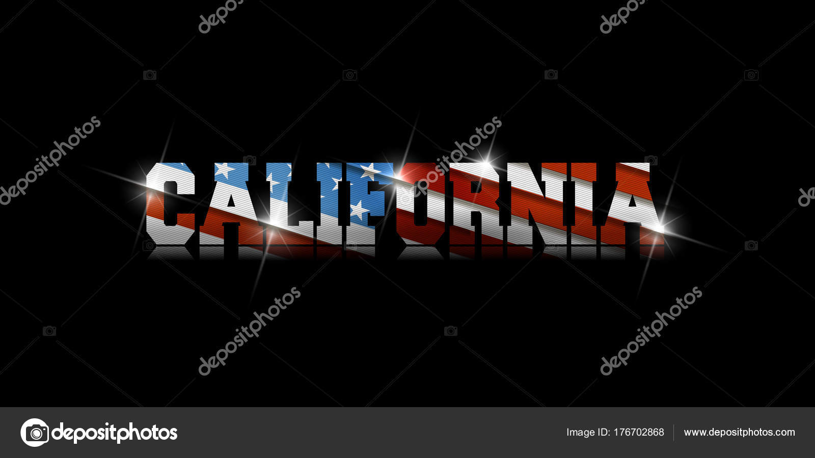 Inscription California Flag Black Background Stock Vector Inscription California Flag Black Background Stock Vector