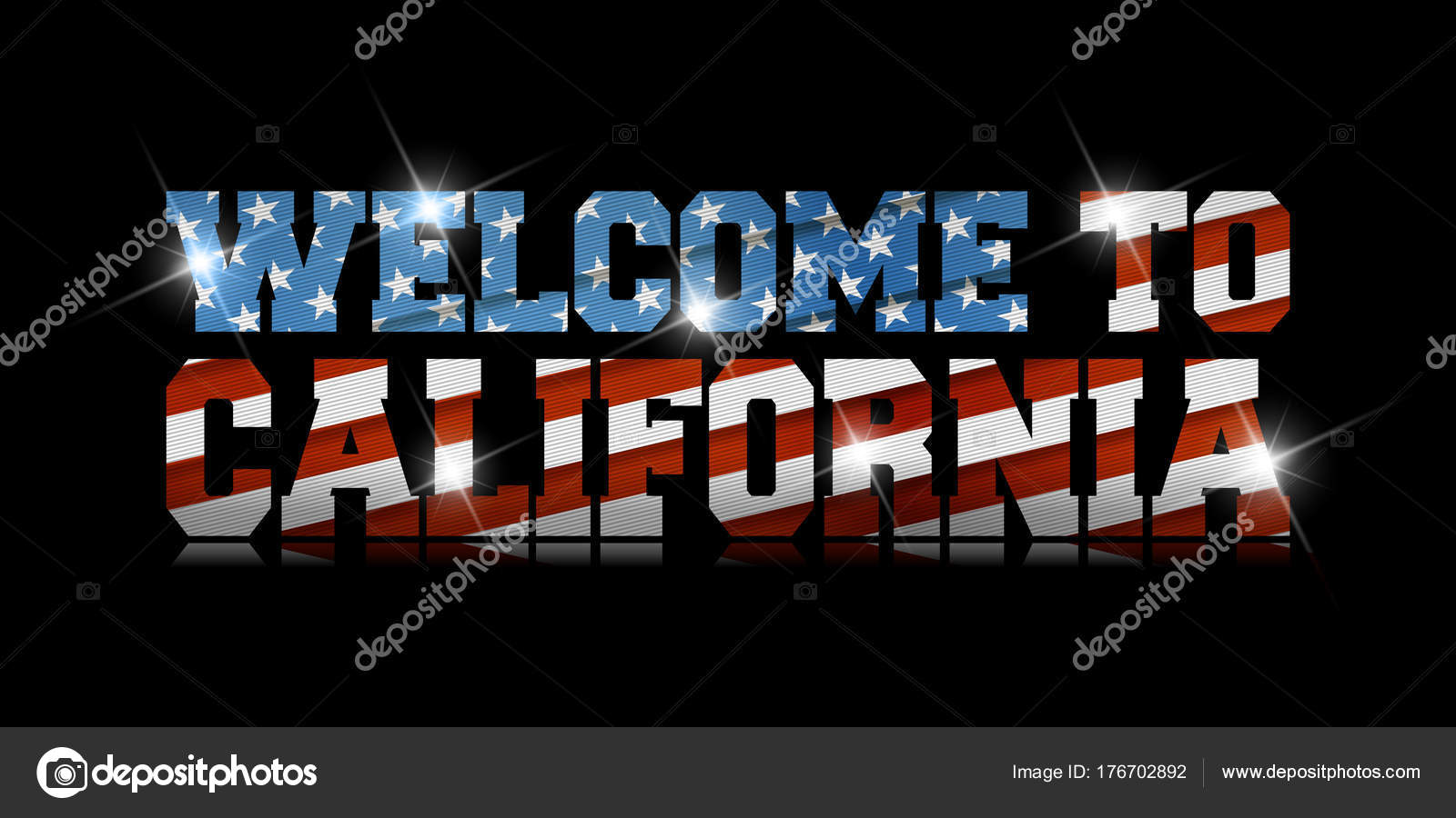 Inscription Welcome California Flag Black Background Stock Vector Inscription Welcome California Flag Black Background Stock Vector
