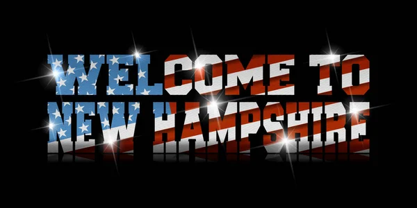 Inscription Bienvenue New Hampshire Avec Drapeau Américain Intérieur Sur Fond — Image vectorielle