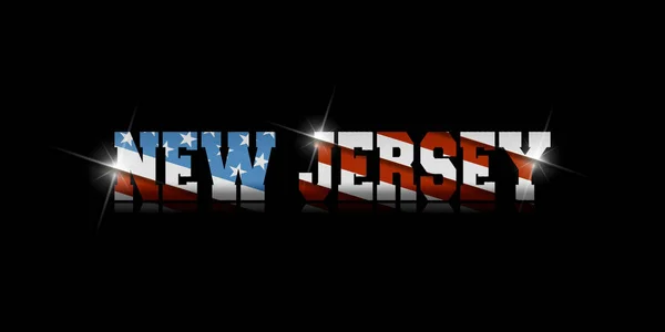 Inscription New Jersey Avec Drapeau Américain Intérieur Sur Fond Noir — Image vectorielle