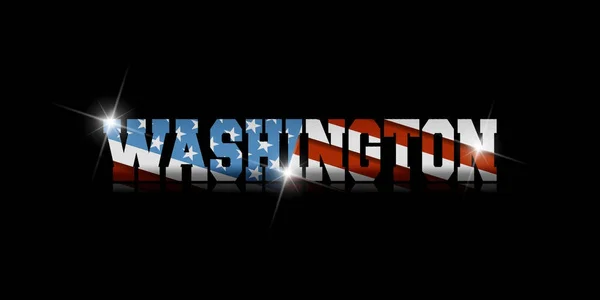 Inscription Washington Flag Black Background — Stock Vector