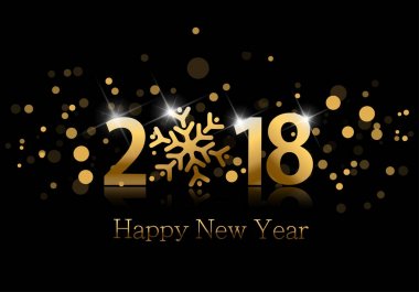 Tebrik kartı ile nubmers içinde kar tanesi ile yeni yıl 2018. 