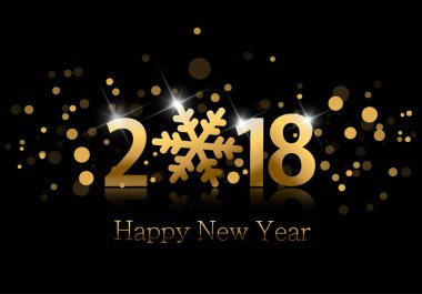 Tebrik kartı ile nubmers içinde kar tanesi ile yeni yıl 2018. 