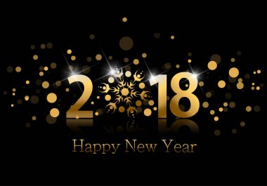 Tebrik kartı ile nubmers içinde kar tanesi ile yeni yıl 2018. 