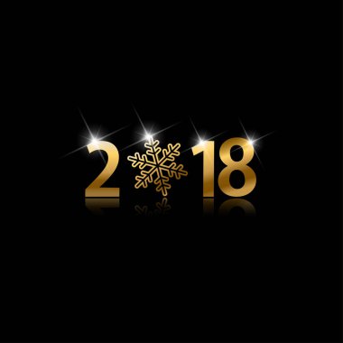 Tebrik kartı ile nubmers içinde kar tanesi ile yeni yıl 2018. 